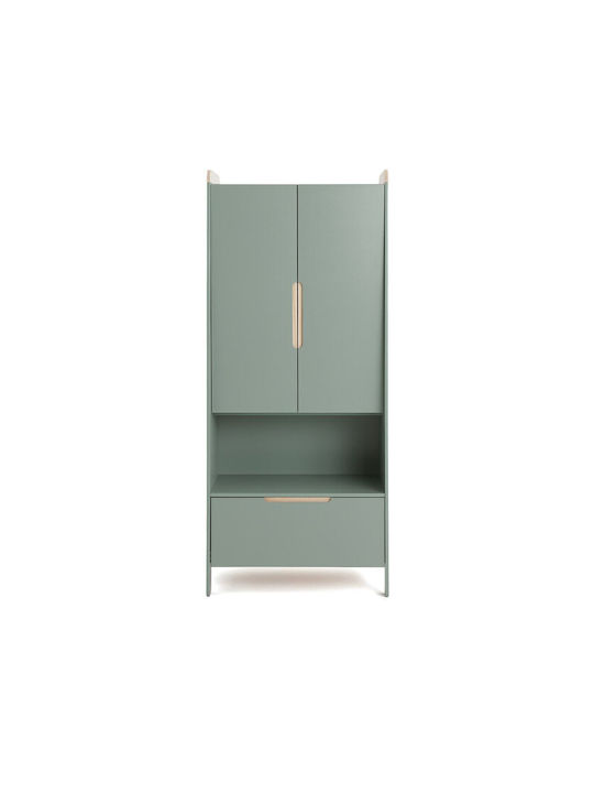 Zwei Türen Schrank mit 1 Schublade Grün 79x60x186cm
