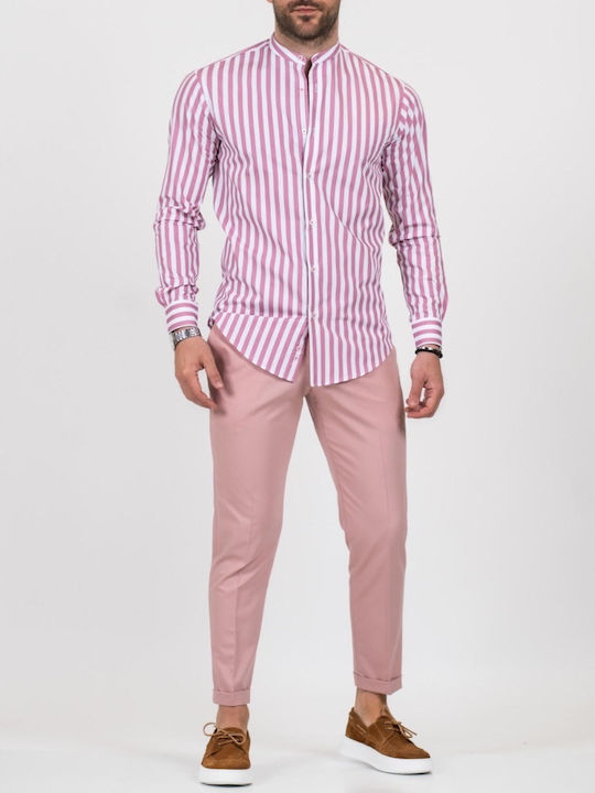 Guardaroba Men's Shirt Long Sleeve Striped RIGE-ROSE