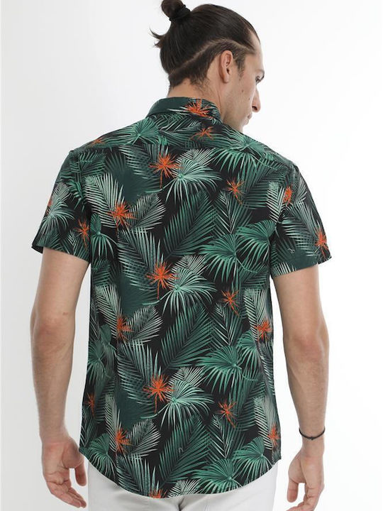 Short-sleeved Shirt Floral Black