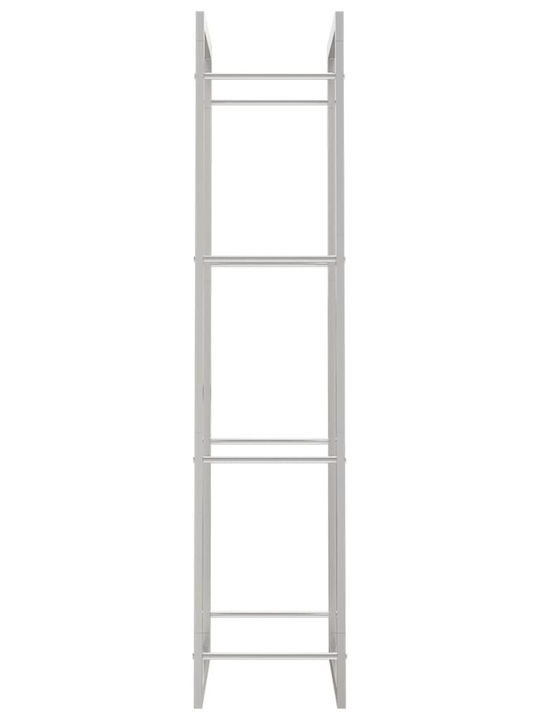 vidaXL Μεταλλικό Ράφι Αποθήκευσης Ξύλων 50x28x132cm Ασημί