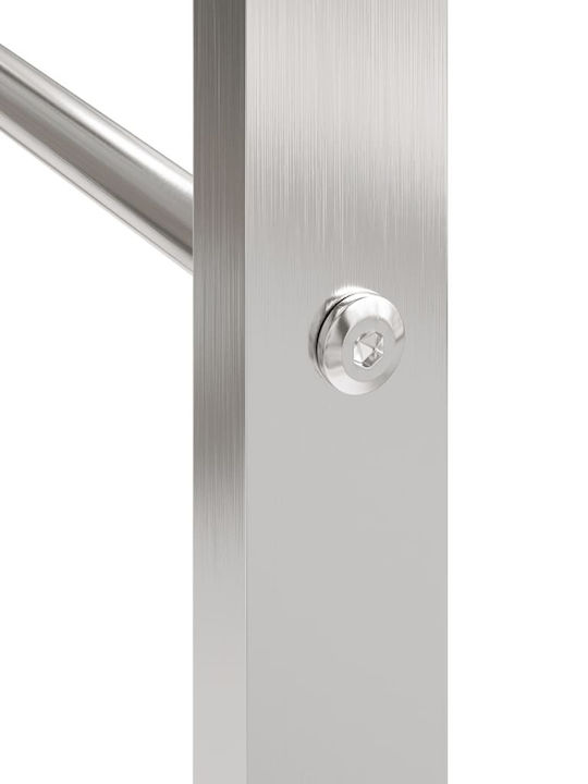 vidaXL Μεταλλικό Ράφι Αποθήκευσης Ξύλων 50x28x132cm Ασημί