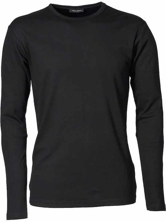 Tee Jays Interlock Men's Long Sleeve Promotional Blouse Black