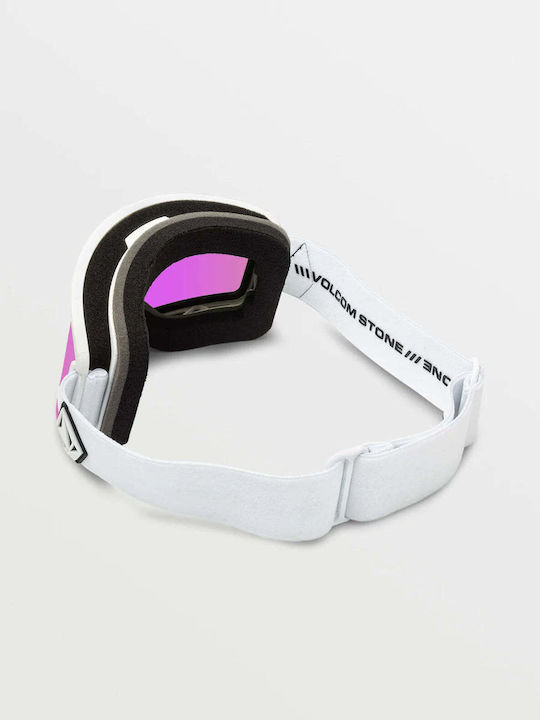 Volcom Garden Ski & Snowboard Goggles Adults White with Polarized Lens in Pink Color