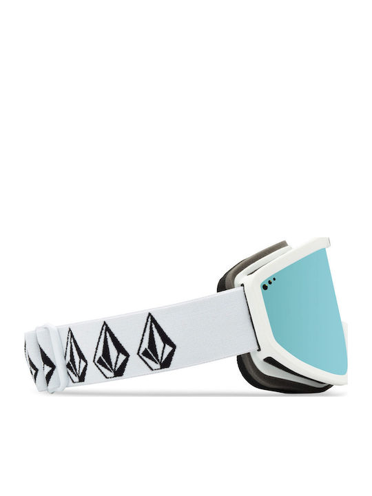 Volcom Footprints Μάσκα Σκι & Snowboard Ενηλίκων Λευκή με Φακό Φιμέ σε Γκρι Χρώμα