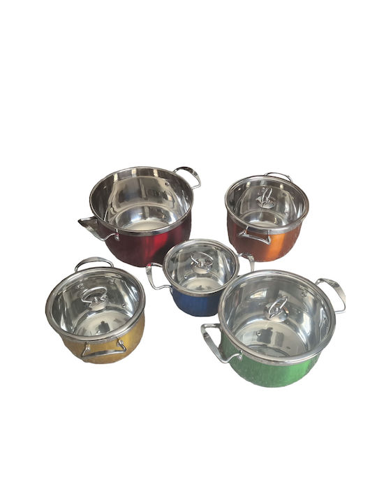 Pots Set of with Coating 10pcs