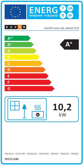 Saven Vatra XXL Κεραμική Ξυλόσομπα 10.2kW Black