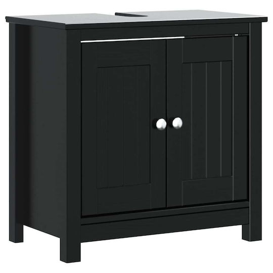 vidaXL Badezimmer Waschtisch-Einheit M60xB34xH59cm Schwarz