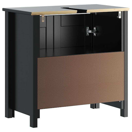 vidaXL Badezimmer Waschtisch-Einheit M60xB34xH59cm Schwarz