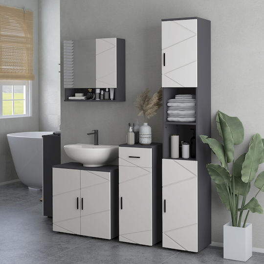 Kleankin Πάγκος με Νιπτήρα Μ60xΒ30xΥ60cm Γκρι
