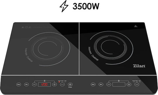 Zilan Induction Countertop Double Burner Black
