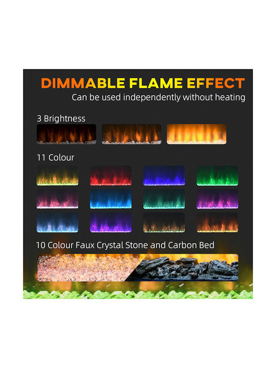 HomCom Wall Mounted Electric Fireplace 2000W 61x28cm White