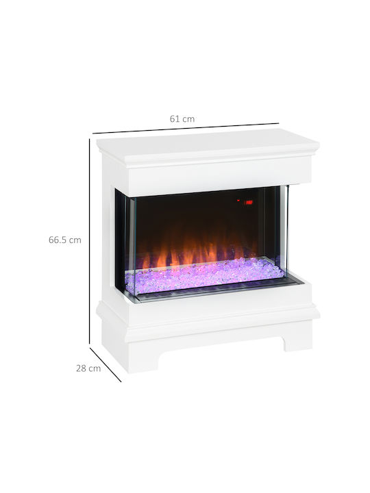 HomCom Wall Mounted Electric Fireplace 2000W 61x28cm White