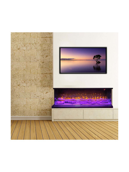 ElectricSun Wall Mounted Electric Fireplace 10W 153x50cm Black