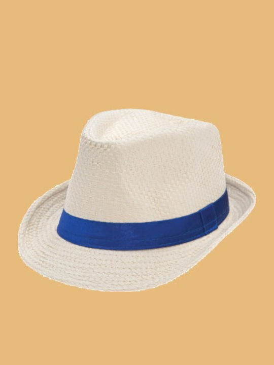 V-store Pălărie pentru bărbați Fedora din Paie Bej