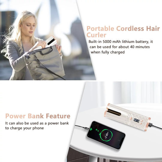 Wireless Hair Curling Iron for Curls 501-6 White