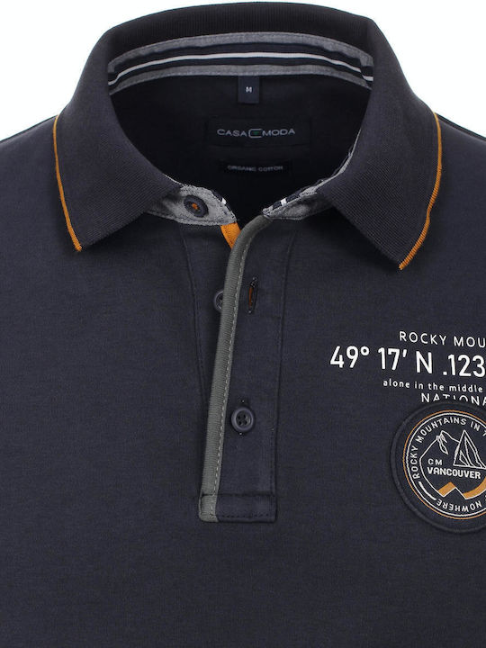 Casa Moda Herren Langarmshirt Polo Dark Blue