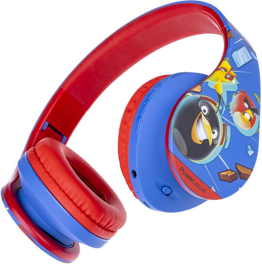 PowerLocus P2 Ασύρματα / Ενσύρματα Παιδικά Over Ear Ακουστικά με Ραδιόφωνο Angry Birds Red