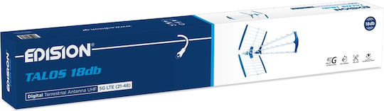Edision Talos Outdoor TV Antenna (Does not Require Power Supply) 18db 5G 21-48 Blue