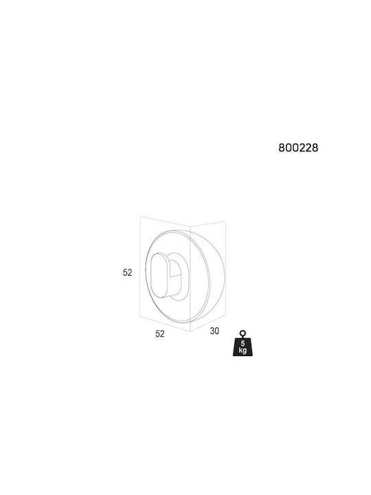 Geesa Single Wall-Mounted Bathroom Hook ​5.2x3cm Inox Silver