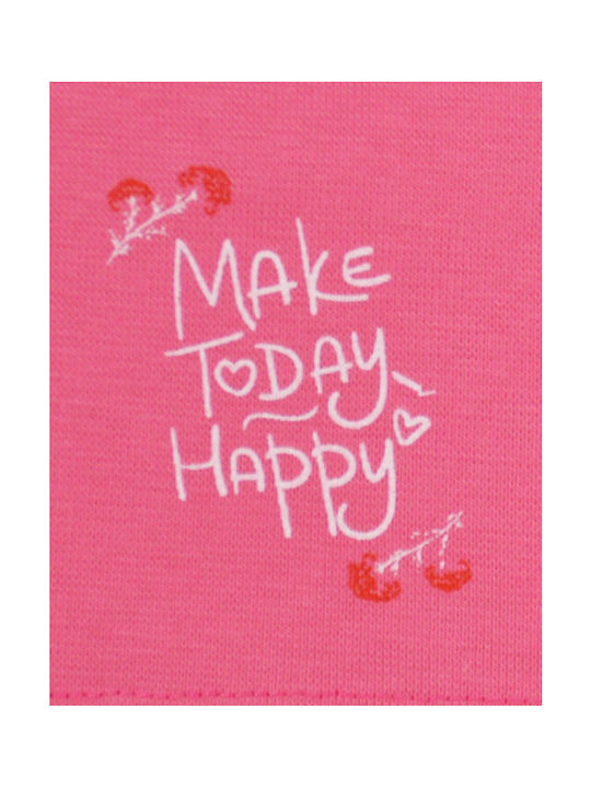 Make Today Happy Kids Beanie Knitted Fuchsia