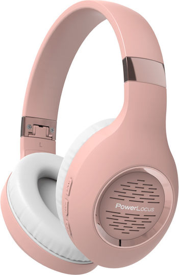 PowerLocus P4 Plus Ασύρματα / Ενσύρματα Over Ear Ακουστικά με 30 ώρες Λειτουργίας Ροζ Χρυσό