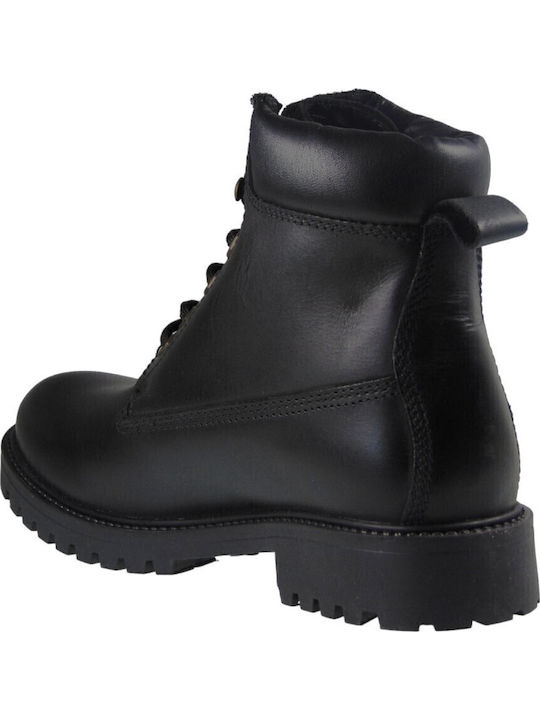 Leder Herrenstiefel Schwarz MH-102H01