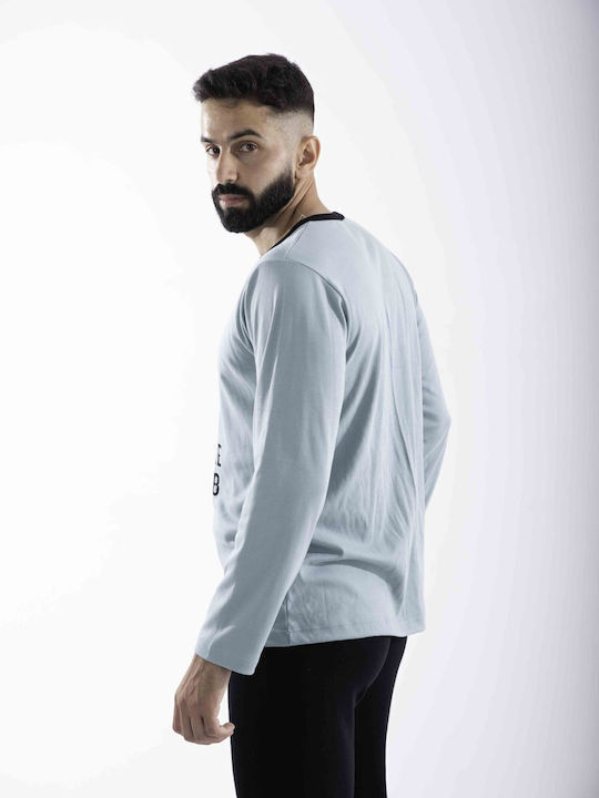 Cherry Underwear Men's Winter Pajamas Set Light Blue