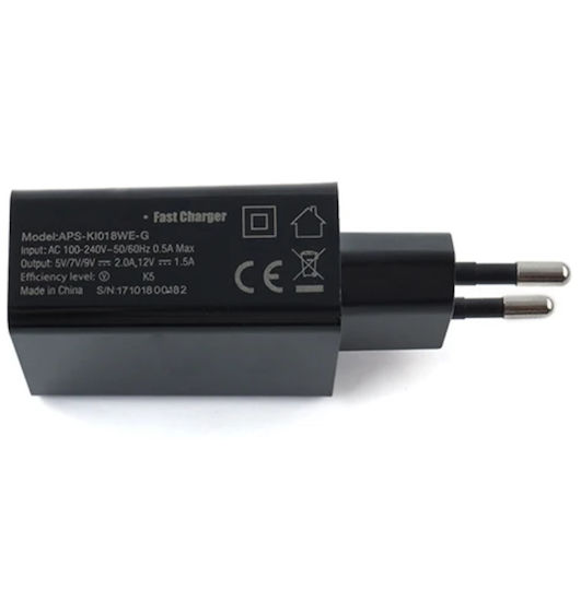 Ulefone Зарядно без кабел с USB-A порт 18W Черен (APS-KI018WE-G)