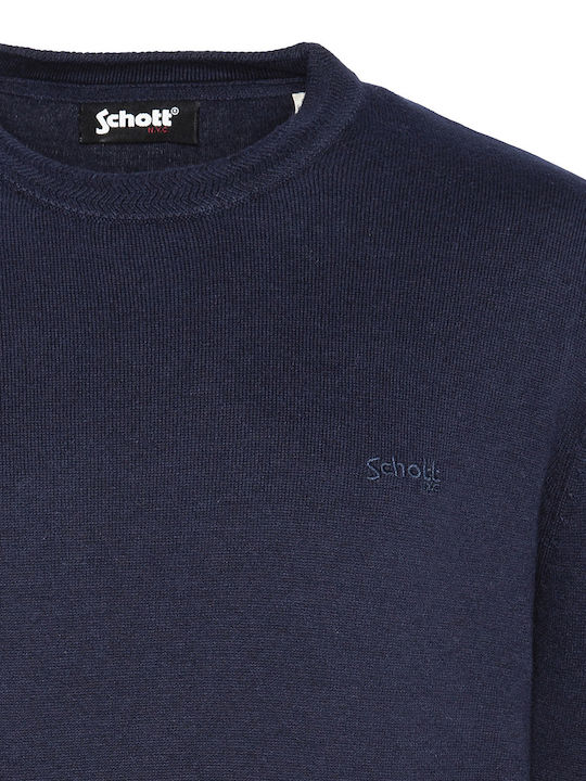 Schott Men's Long Sleeve Sweater Blue