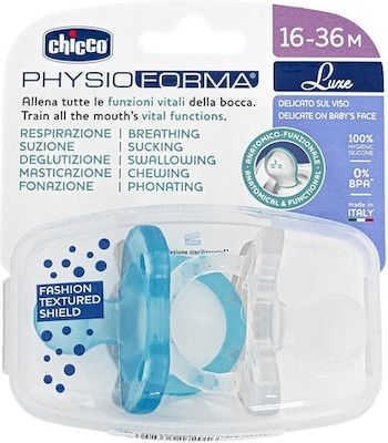 Chicco Pacifiers Silicone Soft Luxe Blue - Grey for 16-36 months 2pcs