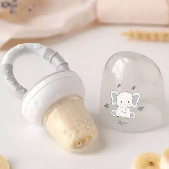 Kiokids Feeder Gray Little Elephant Made of Silicone for 6+ Months