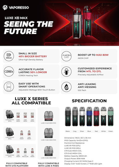 Vaporesso Luxe Xr Max Pod Mod 5ml με Ενσωματωμένη Μπαταρία 2800mAh Ροζ