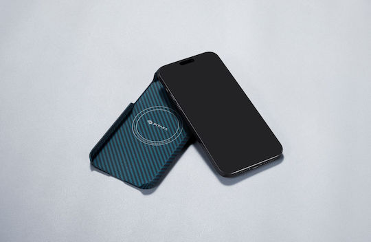 Pitaka Back Cover Aramid Fiber 1.15mm Albastru (iPhone 15 Pro)