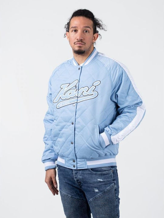 Karl Kani Men's Winter Bomber Jacket Light Blue