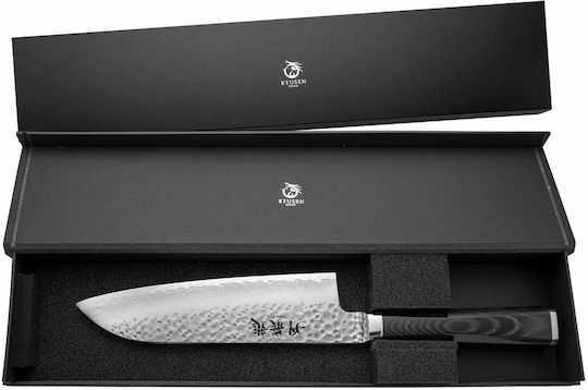Ryusen Micarta Tangan Ryu Knife Santoku from Damascus Steel 17cm