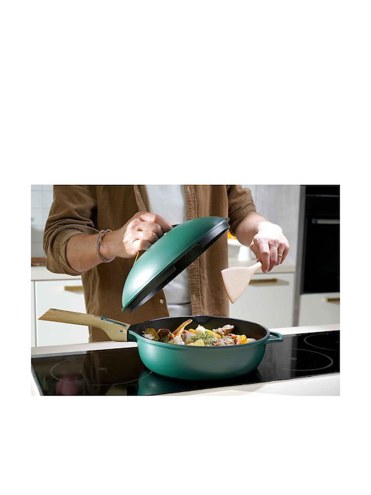Cookut Fabulous Pan With Lid made of Aluminum with Non-Stick Coating Canopy Green 28cm