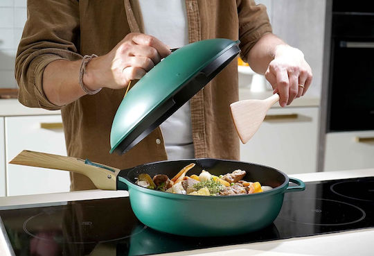 Cookut Fabulous Pan With Lid made of Aluminum with Non-Stick Coating Canopy Green 28cm