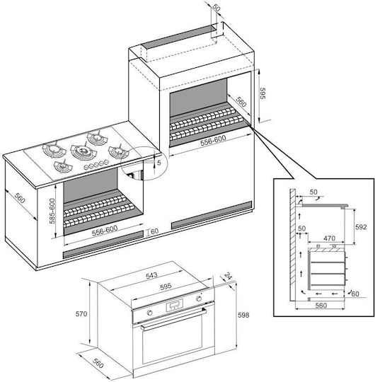Cook On Gas Gaseinbauofen 64Es B59.8cm.