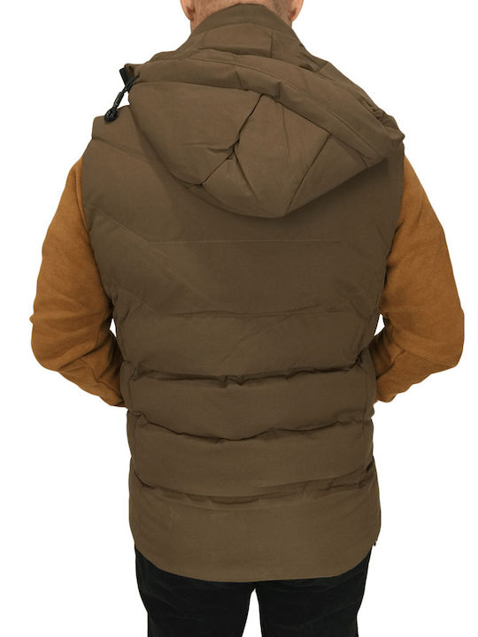 Dsplay Men's Winter Sleeveless Jacket CAFE