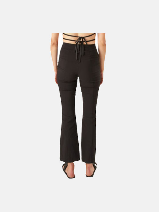 24 Colours Women's Fabric Trousers Black