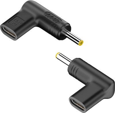 Powertech Ladegerät Stecker USB-C auf HP 4x1,7mm, schwarz