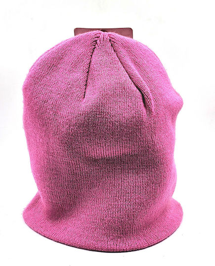 Outline Beanie Beanie Knitted in Fuchsia color