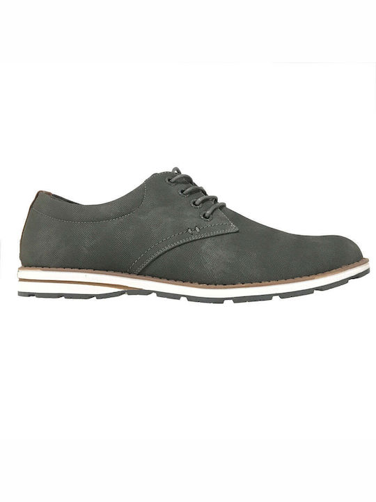 Ustyle Men's Synthetic Leather Casual Shoes Gray