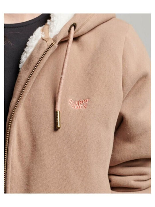 Women's Sweatshirt Jacket Hooded Brown