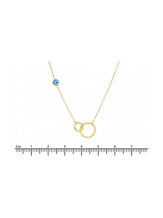 Mentzos Necklace Eye from Gold 14K