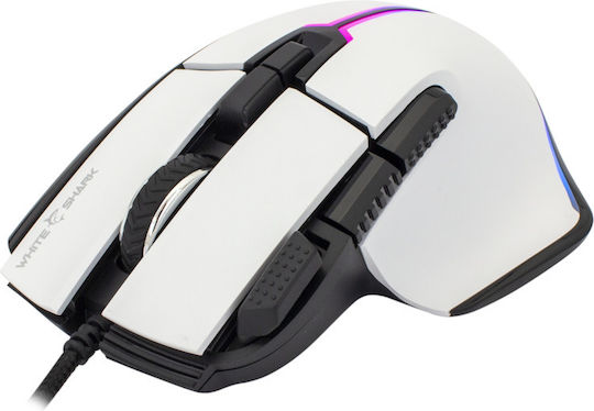 White Shark GM-9006 Marrok & Mousepad Wireless RGB Gaming Mouse 12000 DPI Alb