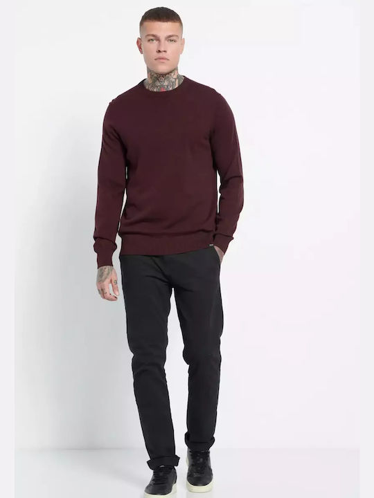 Garage Fifty5 Men's Long Sleeve Sweater Burgundy.