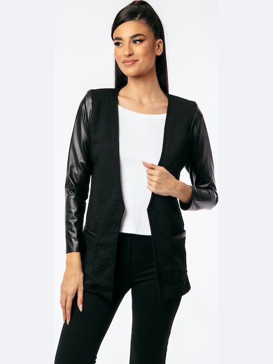 Dress Up Damen Leder Blazer Black