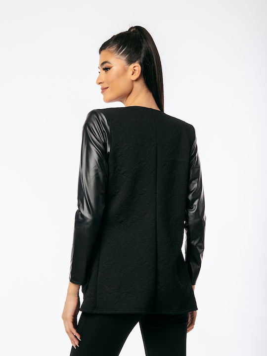 Dress Up Damen Leder Blazer Black