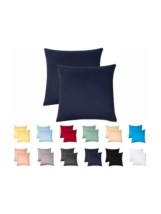Livessa Față de pernă Dhlf din 100% Bumbac Navy Blue 2buc 50x50cm.